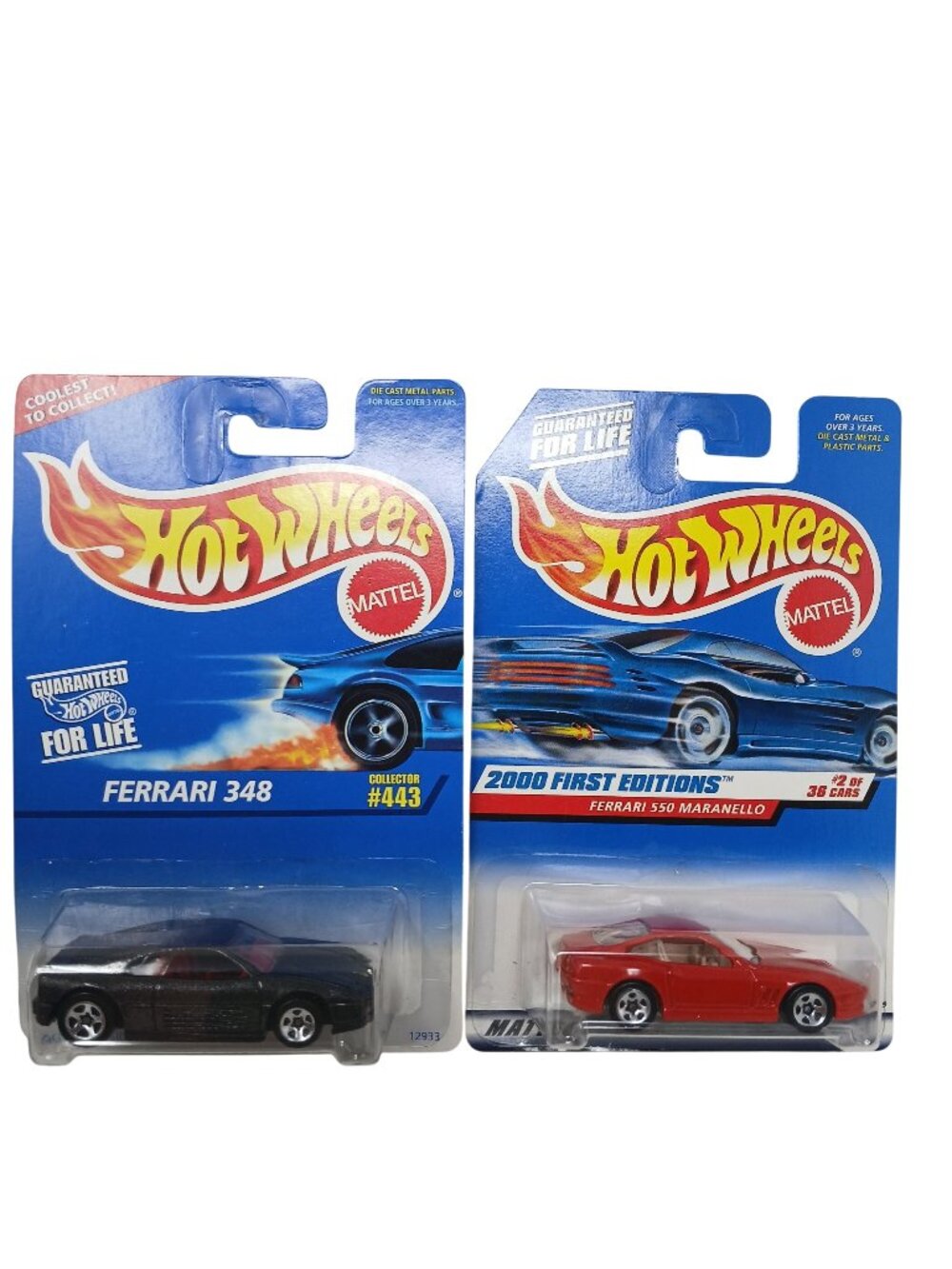 Hot Wheels Ferrari 348 & Ferrari 550 Maranello Die-Cast Cars NEW #D-19